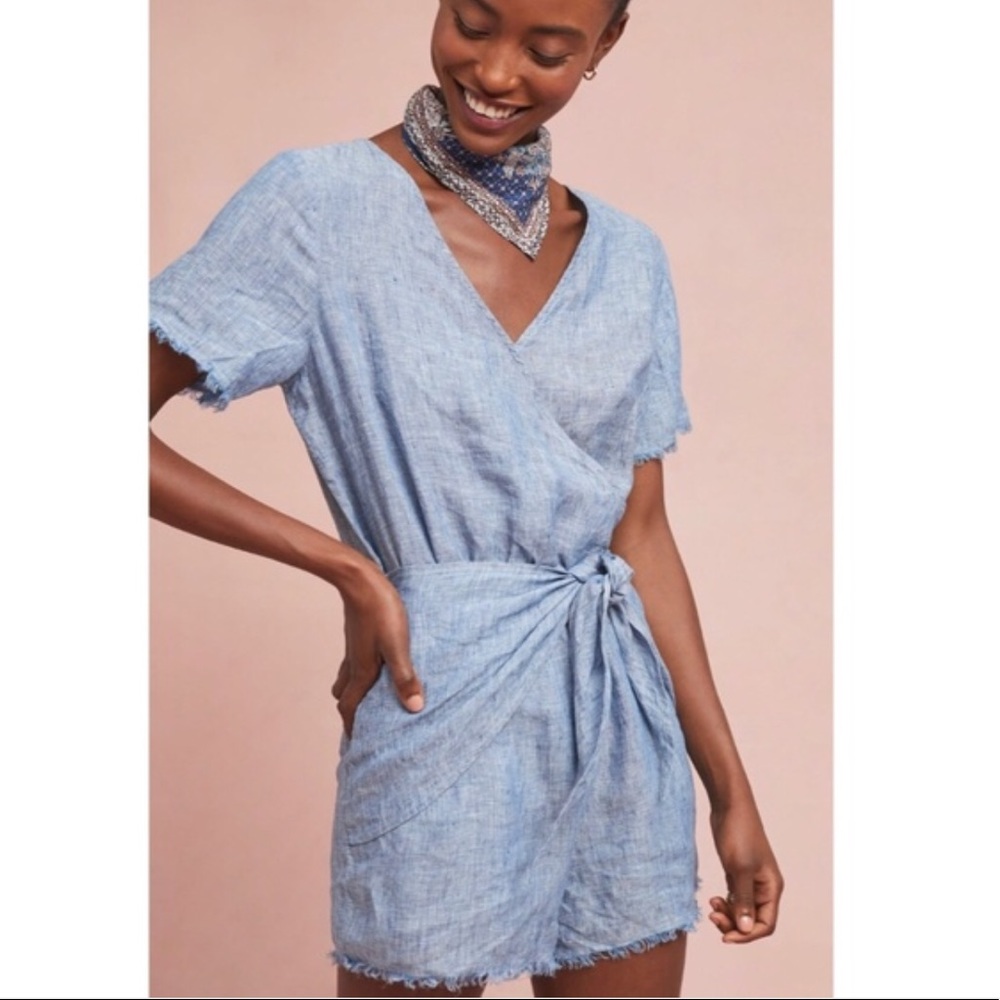 Anthropologie Sanctuary Linen Chambray Romper XS - Picture 7 of 7